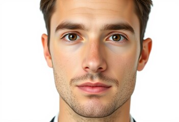 Fototapeta premium Photorealistic male portrait with neutral expression