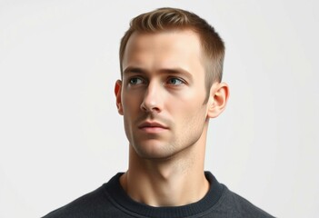 Obraz premium Male portrait on white background