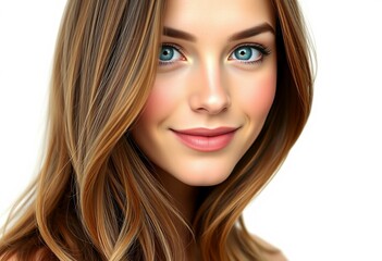 Naklejka premium Female portrait on white background