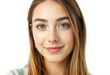 Obraz premium Photorealistic female portrait with a calm expression