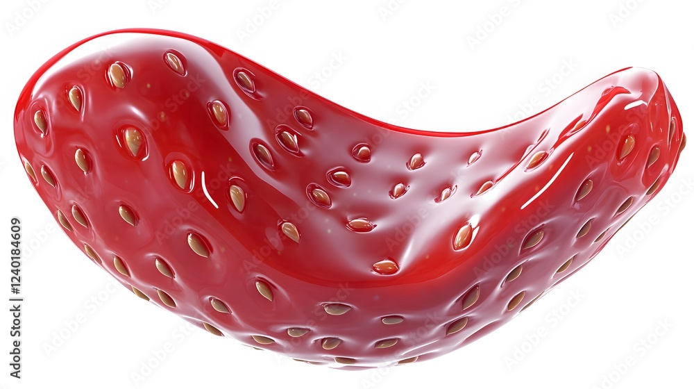 Poster glossy strawberry slice abstract design