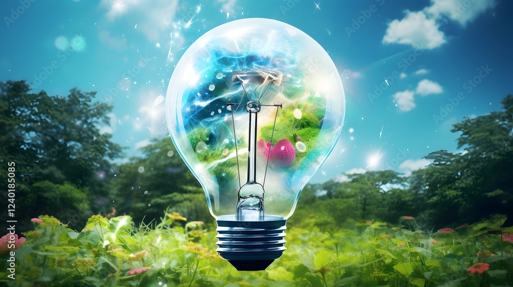 Poster envisioning a sustainable energy future navigating the transition from non renewable to renewable so