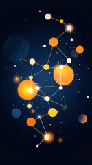 Abstract glowing geometric shapes on dark background