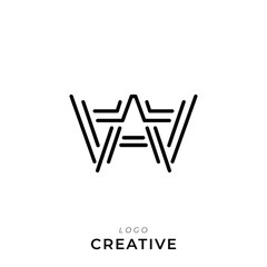 A, AAA, VAV, W, WA, AWA Creative Latter Logo Design. By Custom Branding Logo. Creative Logo Design. Logo Template. Vector illustration. Modern Design. Monogram Design