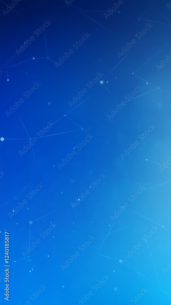 Poster blue gradient background with abstract lines and dots