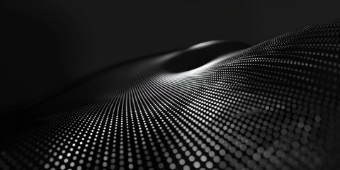 A sophisticated minimalist design on a solid black backdrop, Centralized fine grid patterns and soft gradients, Contemporary minimalist style