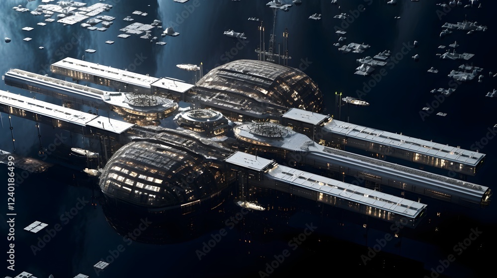 Aufkleber visualizing the race for space colonization and the ethical debates concerns and challenges surround