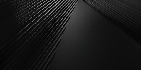 A sophisticated minimalist design on a solid black background, Centralized fine crisscrossing lines and subtle gradients, Contemporary minimalist style