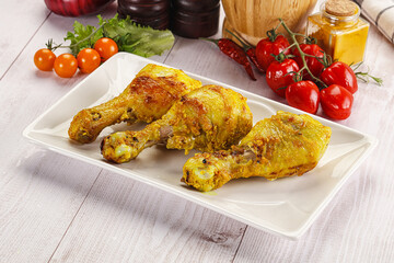 Roasted Chicken leg drumsticks with curry sauce