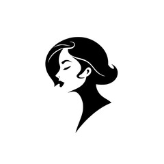 Elegant Woman Silhouette: A Modern and Classic Beauty Portrait.  This stylish graphic design is perfect for fashion, beauty, and profile illustrations.