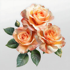 bouquet of roses on a white background