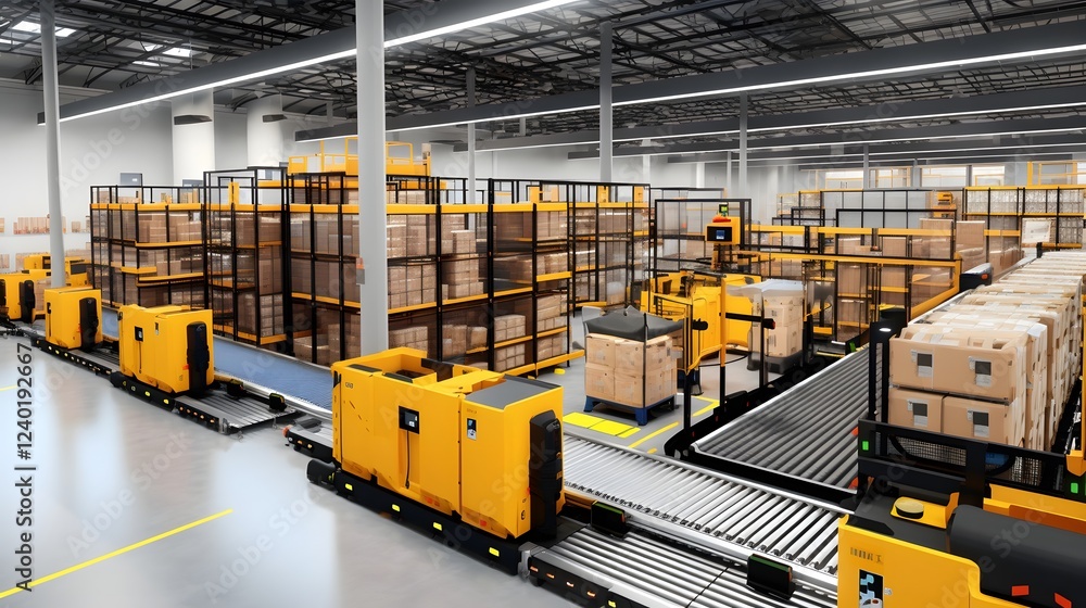 Aufkleber efficient automated cargo logistics network with intelligent sorting hubs for seamless supply chain 