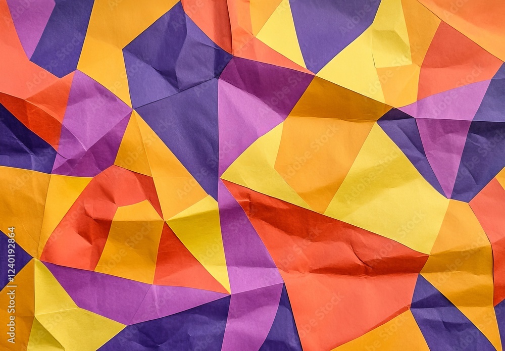 Aufkleber abstract colorful crumpled paper geometric background.