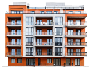 PNG American masonry construction apartment architecture building city.