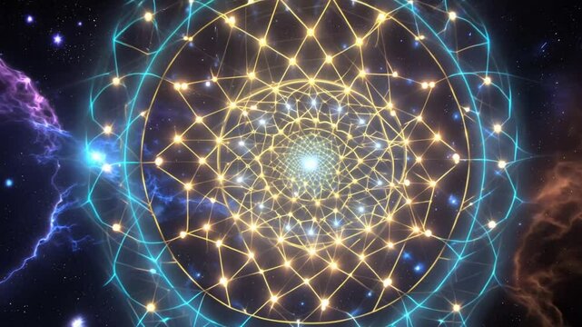 Esoteric Earth energy grid with sacred geometry in the universe