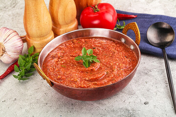 Cold vegan tomato soup Gazpacho