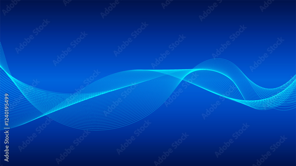 Aufkleber geometric curved lines in gradient forming dynamic futuristic abstract flow patterns