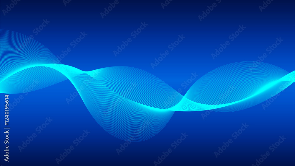 Aufkleber geometric curved lines in gradient forming dynamic futuristic abstract flow patterns