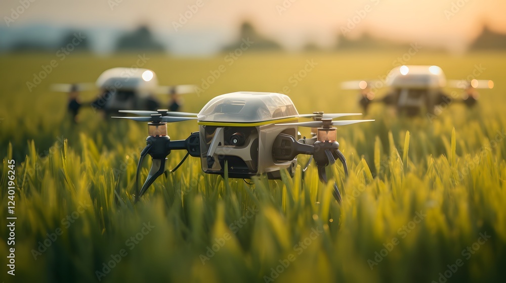 Aufkleber smart agriculture technology utilizing drones for aerial monitoring and analysis of crop growth fiel