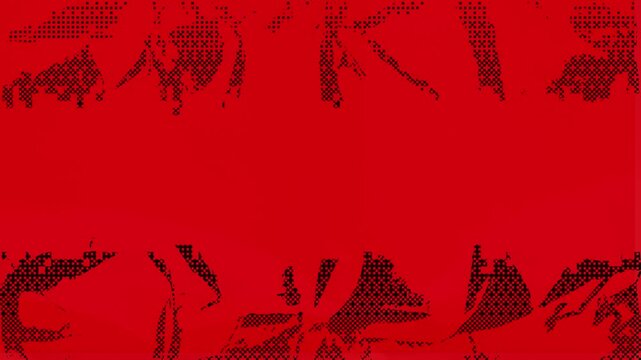 Animated red and black background with bitmap texture on crumpled paper background