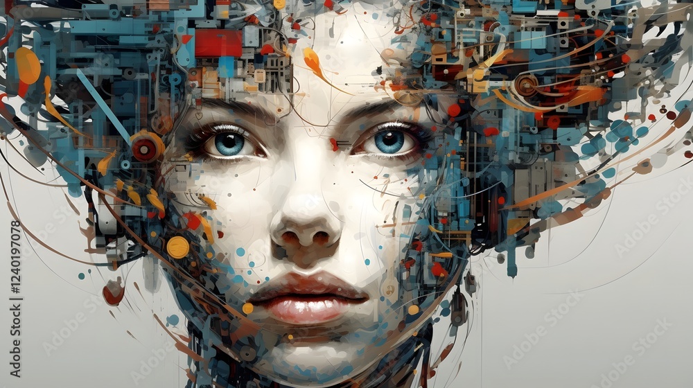 Aufkleber mesmerizing digital artwork that seamlessly combines the power of machine learning with the creative