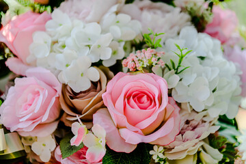Beautiful flowers decorations, flower background, backdrop wedding decoration, rose pattern, colorful background, bunch of flowers