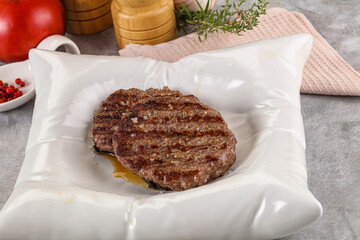 Grilled beef burger cutlet minced meat