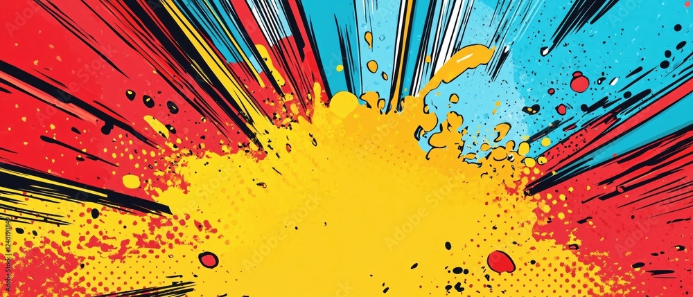 Aufkleber abstract explosion with bright colors and dynamic lines for a vibrant artistic background