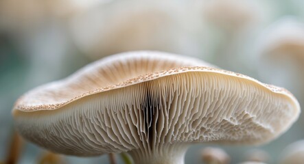 close up of gills of a mushroom for abstract background.