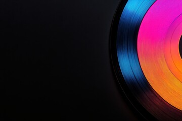 Abstract colorful circular gradient with black background