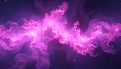 Abstract waves, purple and pink gradients, shimmering light trails, ethereal glow, flowing energy, cosmic background, vibrant colors, smooth curves, digital art, futuristic, dreamy atmosphere, neon ae