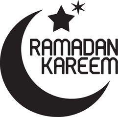 Obraz premium Black and White Ramadan Kareem Silhouette Design for Digital and Print