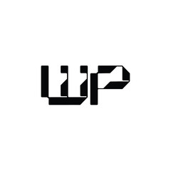 WP monogram logo design letter text name symbol monochrome logotype alphabet character simple logo