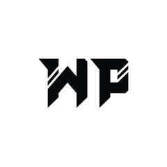 WP monogram logo design letter text name symbol monochrome logotype alphabet character simple logo