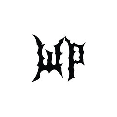 WP monogram logo design letter text name symbol monochrome logotype alphabet character simple logo