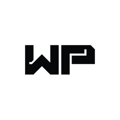 WP monogram logo design letter text name symbol monochrome logotype alphabet character simple logo