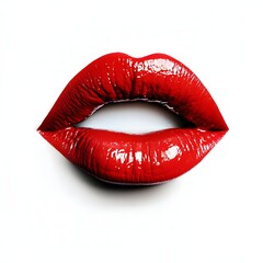 Obraz premium Flirtation, stylish cursive, red lipstick texture, playful vibe