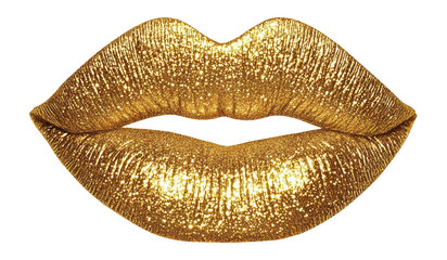 PNG Gold glitter lips art illustration sparkling.