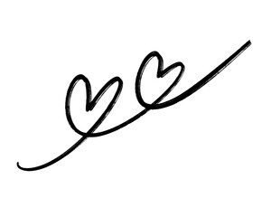 love and heart abstract line cute illustration and hand draw