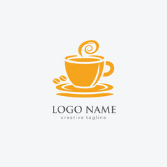 Tea cup, Coffee cup, coffee, seed, cup, hot, restaurant, coffee shop, mug, cafe, drink fully editable vector logo template