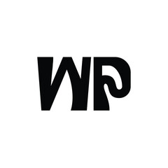 WP monogram logo design letter text name symbol monochrome logotype alphabet character simple logo