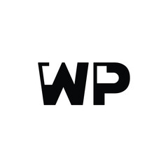 WP monogram logo design letter text name symbol monochrome logotype alphabet character simple logo