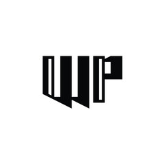 WP monogram logo design letter text name symbol monochrome logotype alphabet character simple logo