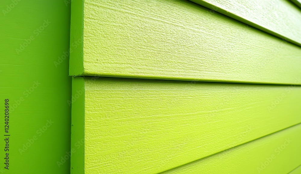 Poster close up view of textured lime green horizontal siding. the image shows the detailed surface texture