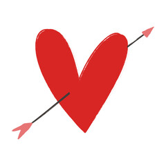 heart with arrow cute illustration