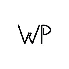 WP monogram logo design letter text name symbol monochrome logotype alphabet character simple logo