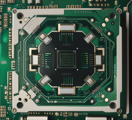 Computer Components Inside - motherboard and electronic components.chips.clusters.memory.under the processor.generative AI