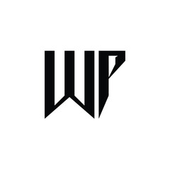 WP monogram logo design letter text name symbol monochrome logotype alphabet character simple logo