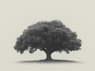 A solitary tree in minimalist design.