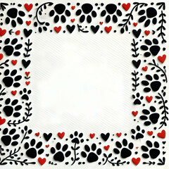 Minimalist Black Animal Paw Print Frame

